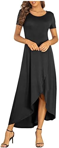 שמלות שרוול קצר מזדמן של Fragarn Labil לנשים בשמלת טוניקה בצבע אחיד בקיץ שמלת טוניקה