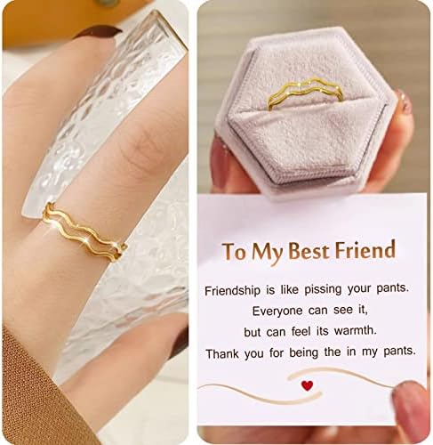 יסטו אצבע טבעות לנשים טבעות עדין עיצוב חול זהב כפול גלי קו אופנה יכול להיות מתכוונן טבעת אור יוקרה גבוהה כיתה