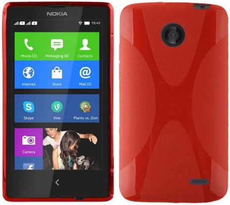 מארז Cadorabo התואם ל- Nokia Lumia X בממתקים תפוח אדום - אטום הלם ועמידה בכיסוי סיליקון TPU -