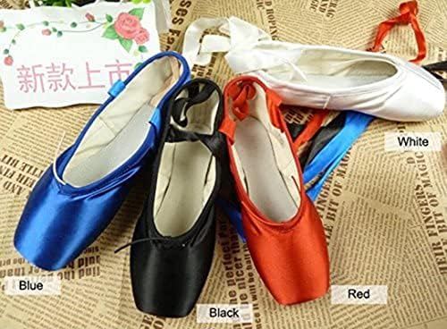 נעלי ריקוד בלט של וונדיוו נעליים בצבע כחול בצבע אדום לבן שחור ורוד פוינט נעליים עם רפידות הבוהן