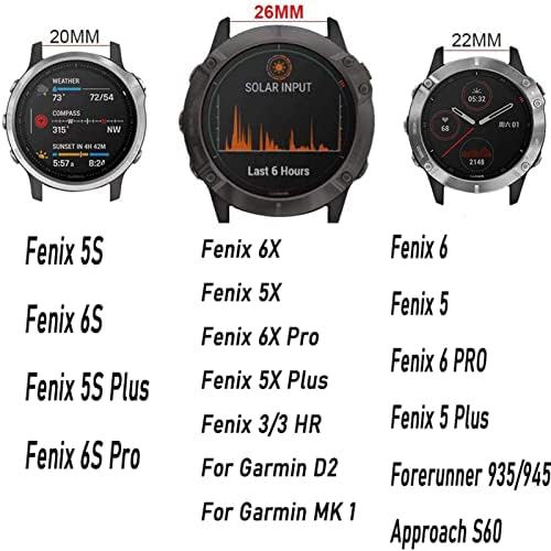 KDEGK 22 ממ 26 ממ להקת שעונים חכמה עבור Garmin Fenix ​​6 6x Pro 5x 5 פלוס רצועת שחרור מהירה עבור Garmin D2/D2