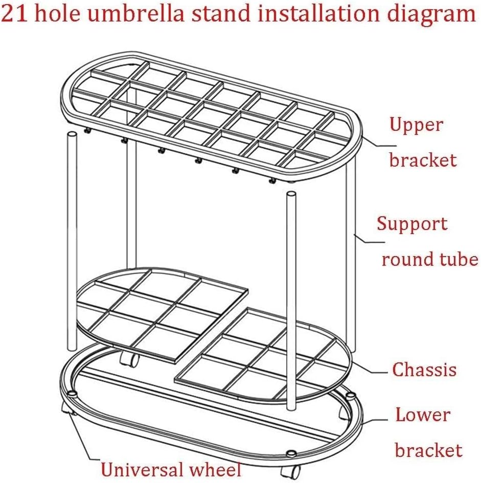 מעמד מתלה מטרייה של Xhalery, מחזיק מטרייה, מטרייה עומדת מטרייה סטנד מסחרית מלונות, 21 חורים ו -10