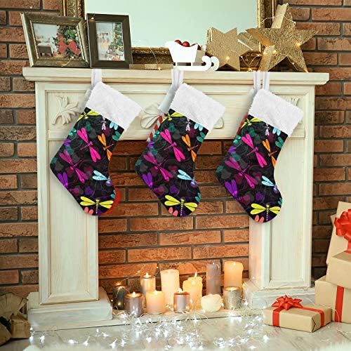 גרבי חג המולד של Alaza צבעוני שפירית צבעונית קלאסית קלאסית קלאסית קישוטי גרביים גדולים לעיצוב המסיבה