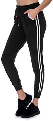 אינדרו לנשים אולטרה -ריצות פעילות רכות עם כיס רגוע בכושר מכנסי טרנינג מוצקים מודפסים טרקלין PJ