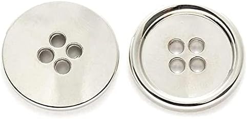 כפתורים בעבודת יד 10 יחידות 4 כפתורי מתכת עגולים חור תפירה בגדי גרוט