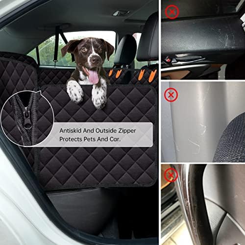 כיסוי מושב לרכב לכלבים למושב אחורי, כיסוי מושב אחורי עמיד למים לרכב עם גב ללא החלקה, 600 ד כיסויי