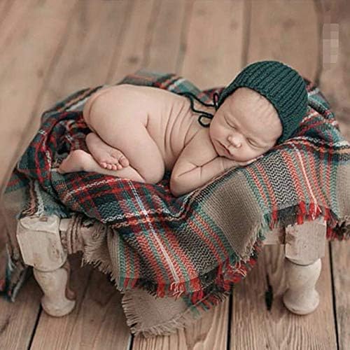 אבזרי צילום יילוד כובע חג המולד עוטף שמיכה משובצת תינוקת תינוקת תינוקת פוטושוט