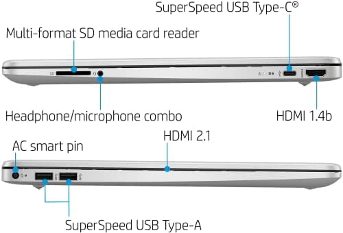 HP 2022 מחשב נייד מחברת, תצוגת מסך מגע של 15.6 HD, אינטל Core I5-1135G7, 8GB DDR4 RAM, 512GB PCIE SSD,