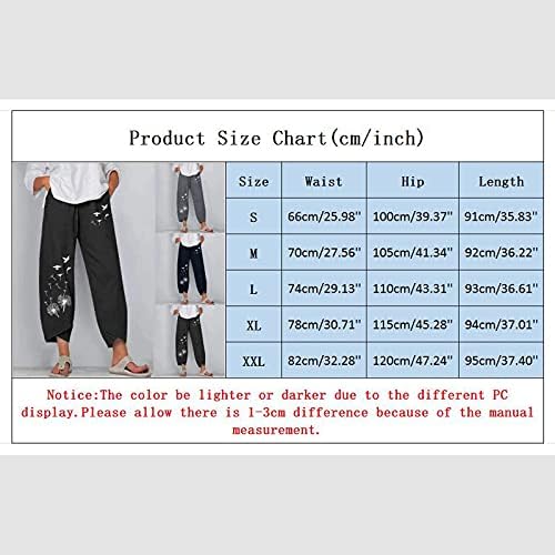 מכנסיים מזדמנים של Miashui שנקבעו לנשים בגודל פלוס מכנסי נשים רופפות מכנסיים מזדמנים של כיס אלסטי