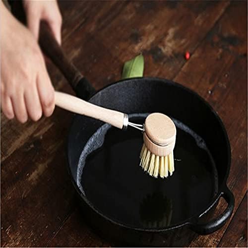 מברשת מברשת מברשת שטיפת כלים של צ'וקסי מברשת ניקוי קרצוף מחבת עם ידית עץ למטבח