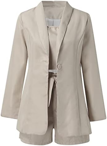 ז'קט חליפת אפוד בצבע אחיד טמפרמנט אופנתי מכנסיים קצרים מותניים גבוהים שלוש בנות תחרה בגד ים עם 2 חלקים