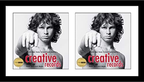 מסגרות תמונות יצירתיות בגודל 16x30 אינץ 'מסגרת עטיפה אלבום עם שטיין שחור מציגה 2 עטיפות LP בודדות