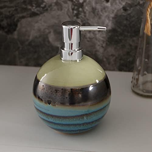 מתקן סבון קרמיקה של Huijie עם משאבה למטבח אמבטיה - 650 מל צבעי קיבולת גבוהים מתקן יד כדורי צמיד, בקבוק