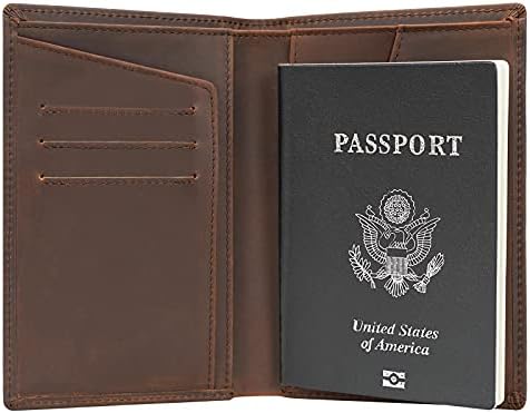 מחזיק דרכון עור בעל דרכון נסיעות ארנק דו-צדדי לגברים
