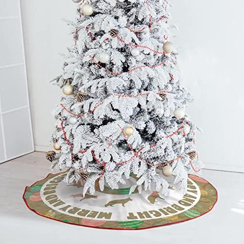 צללית כלב חג המולד חצאית עץ חג המולד חג המולד 30 x 30 קישוטי חג המולד מחצלת מחצלת בסיס עץ חורף למסיבת עיצוב