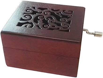 Fnly 18 הערות עתיקות קופסה מוזיקלית מעץ עתיקה עם תנועה צופעת כסף, קופסת מתנה למוזיקה, אנימה האריה ישן הלילה