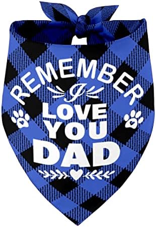 זכור אני אוהב אותך אבא כלב בנדנה, כלב אבא כחול בנדנה מתנה, מודפס כלב בנדנות מתנה עבור כלב יום הולדת, חג המולד,