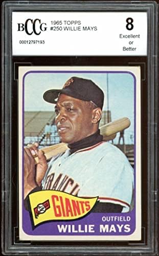 1965 Topps 250 Willie Mays Card BGS BCCG 8 מעולה+