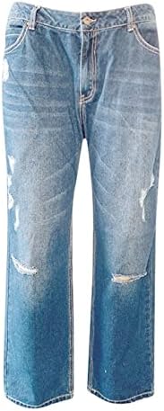 אילוגו ישר רגל ג 'ינס לנשים קרע מכפלת נמוך מותן ג' ינס לנשים כפתור למטה ז ' אן חולצה נשים