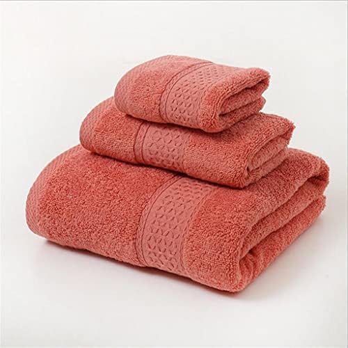 MJWDP 3PCS מגבת סט כותנה כותנה גדולה מגבת אמבטיה עבה מגבות פנים מגבות מקלחת בית ל (צבע: A, גודל