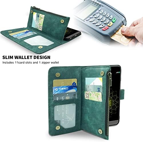 5 ארנק מקרה פרימיום בציר עור להעיף כרטיס אשראי מחזיק מעמד נייד אביזרי פוליו ארנק שרוך רצועת יד טלפון