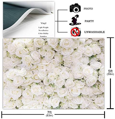 רקע פרחים לבנים של Avezano למסיבה פוטושוט חתונה קיר פרחוני מקלחת כלות קישוט מקלחת צילום רקע רקע