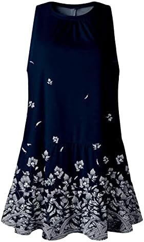 שמלת גופייה של ווניני לנשים - נשים אופנת צוואר צוואר חולצות פרחים סוודים ללא שרוולים מזדמנים לנשים