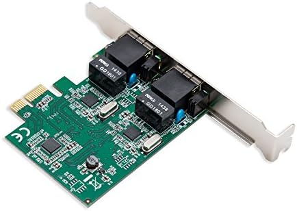 Syba יציאה כפולה Gigabit Ethernet PCI Express 2.1 PCI-E X1 מתאם רשת מתאם 10/100/1000 MBPS עם ערכת