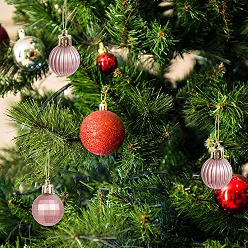 קישוט כדור חג המולד של Abofan Champagne זהב 24 יחידות חג המולד עץ התליון התלייה התלייה 3 סמ לחג