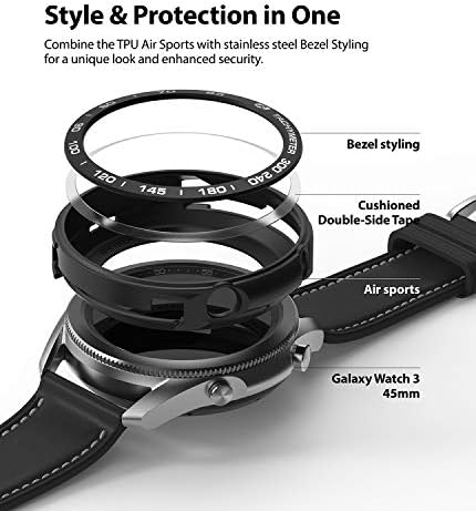 ריקקה ספורט אוויר + מארז משולב סטיילינג סטיילינג מיועד ל- Galaxy Watch 3 45 ממ - 10 שחור
