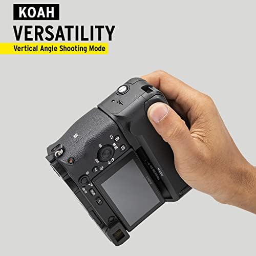 אחיזת סוללות Koah עבור Sony A6000 ו- A6300, עבור כוח וירי מורחב, תומך בירי אופקי ואנכי, דורש