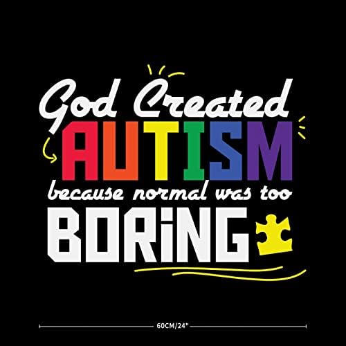 אלוהים יצר אוטיזם מדבקות קיר ויניל אוטיזם מדבקה מודעות למדבקות חתיכת קיר מדבקות אמנות קיר תמיכה אוטיסטית מדבקות