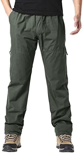 מכנסיים של מיאשוי לגברים עם כיסים אופנה מגברים מזדמנים רוכסן רב -כיס אבזם מכנסי מטען גברים מכנסי עבודה