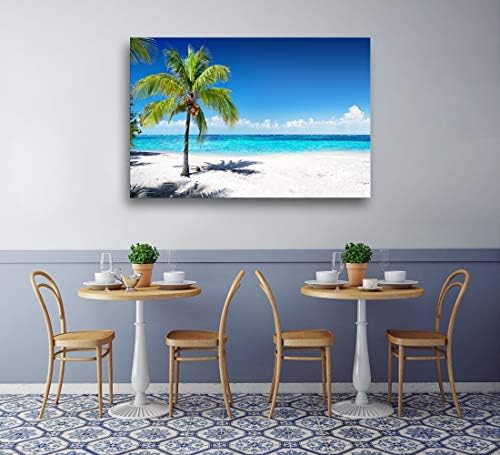 03969 גדול בד קיר אמנות קיץ אוקיינוס גלי הדפסי קוקוס עצי על חולות חוף נוף ימי ציור ים טבע תמונות