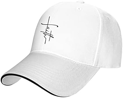 אמונה, צלב, נוצרי, ישו, מאמין, אלוהים, אהבת בייסבול כובע לבן נשים סנאפבק גברים אבא שמש גולף נהג משאית