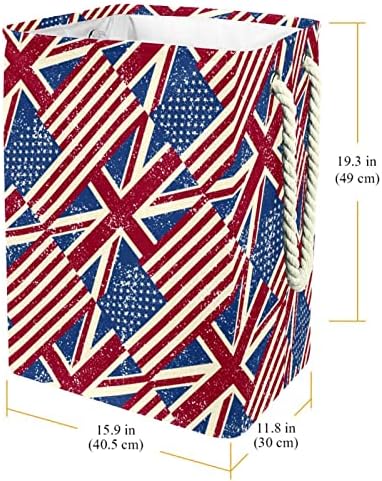 כביסת בריטניה דגל אמריקאי דגל דפוס מתקפל סלי כביסה משרד כביסה סל בגדי אחסון ארגון לאמבטיה שינה במעונות