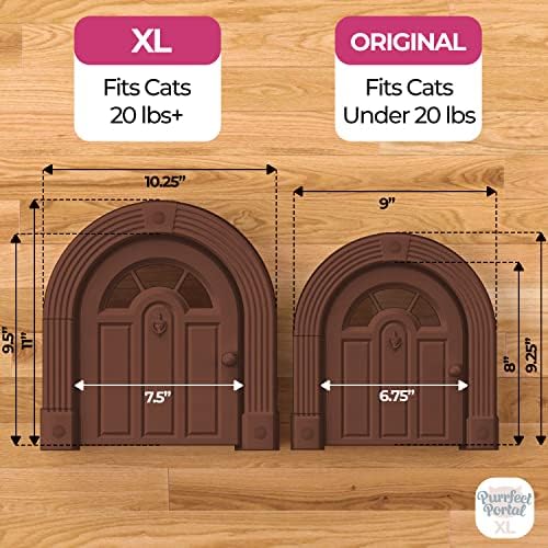 דלת חתול פורטל מושלמת-מיאו מנור דלת חיית מחמד גדולה במיוחד, 10.25 על 11 דלת פנים דלת חתול ללא