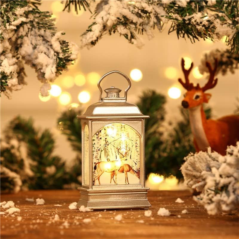שלג לחג המולד עם מוסיקה תאורה מופעלת על סוללת מים פלאש סיבוב מים חג המולד דקור שלג איש קיר 5 מל קיר אור