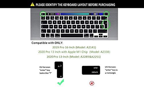 MMDW Ultra דק סיליקון דק מקלדת שפה ספרדית עור לעור עבור MacBook Pro 13 שבב M1 חדש, מגן אביזרים גרסת האיחוד
