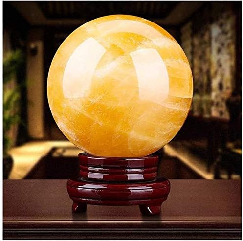 Huangxing - שולחן בית משרדי פנג שואי קישוט כדור בדולח/כדורים דקורטיביים טבעיים טופז טופז כדור בדולח