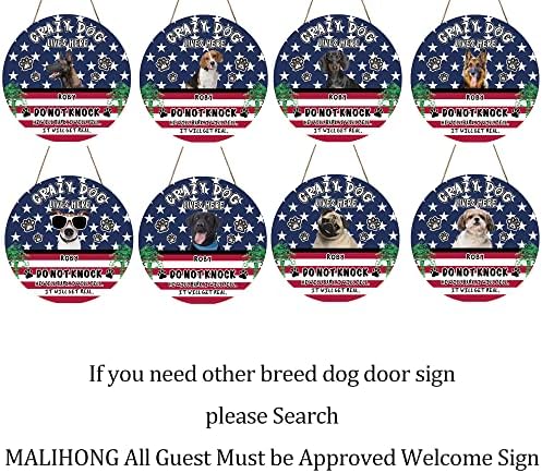 מאליהונג אישית אמריקאי דגל בולדוג כלב חיות מחמד סימן מול דלת חווה מרפסת דקור תליית סימן מטורף כלב חייהם כאן