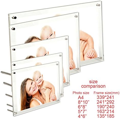 מסגרת צילום אקרילית 4x6 אינץ 'סוגריים או מסגרות תמונה תלויות, תעודת קובץ מסגרת צילום קיר קיר צפה ומסגרת