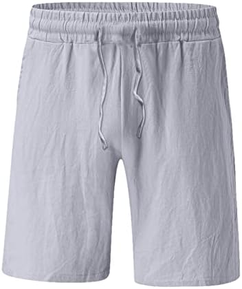 פשתן ומכנסיים קצרים מזדמנים כותנה מוצקה של מכנסי גברים אופנתיים של מכנסיים אתלטים יצירות קצרות