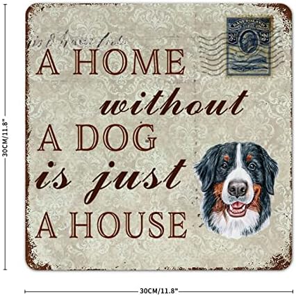 בית ללא כלב הוא רק בית כלב הרים ברנזה כלב מצחיק שלט מתכת מתכת חיות מחמד קולב דלת כלב וינטג