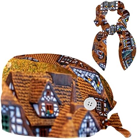כובעי קרצוף וטבעות שיער באוזן ארנביות מוגדרות לנשים שיער ארוך לחג המולד של בית ג'ינג'ר בית יוניסקס