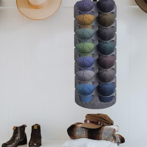 דלת הר כובע מתלה כובע מתלה ארון תליית כובע ארגונית רכוב הרגיש בייסבול כובעי אחסון כיסים רב-רשת