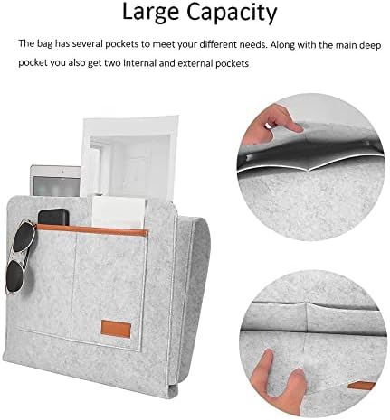 מארגן המיטה Haillusty Sofa Caddy - אחסון תלוי למגזין שלט רחוק - מארגן ספות חדר שינה ומחזיק מרחוק
