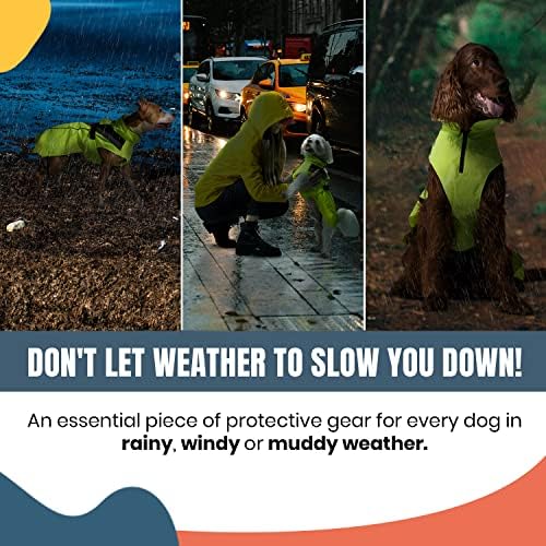 מעיל גשם לכלבים - מעיל גשם לכלבים רעיוני עמיד למים לכלבים קטנים ובינוניים - מעילי גשם לכלבים עם חור ברצועה