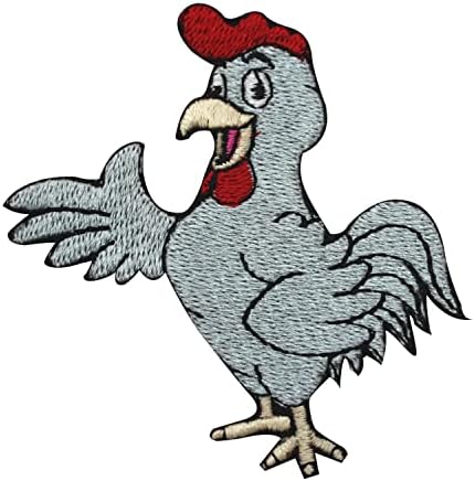 טלאי תרנגולת עוף תינוקות ברזל על חרוזים ברזל רקום על תפירה על תג טלאי לבגדים וכו '. 7x6.5 סמ