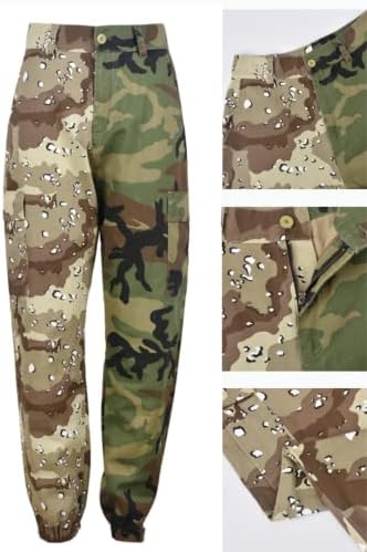 מכנסי מטען של נשים קאם הסוואה עייפות צבא עייפות מותן גבוה מכנסי טרנינג ג'וג'ר פלוס גודל